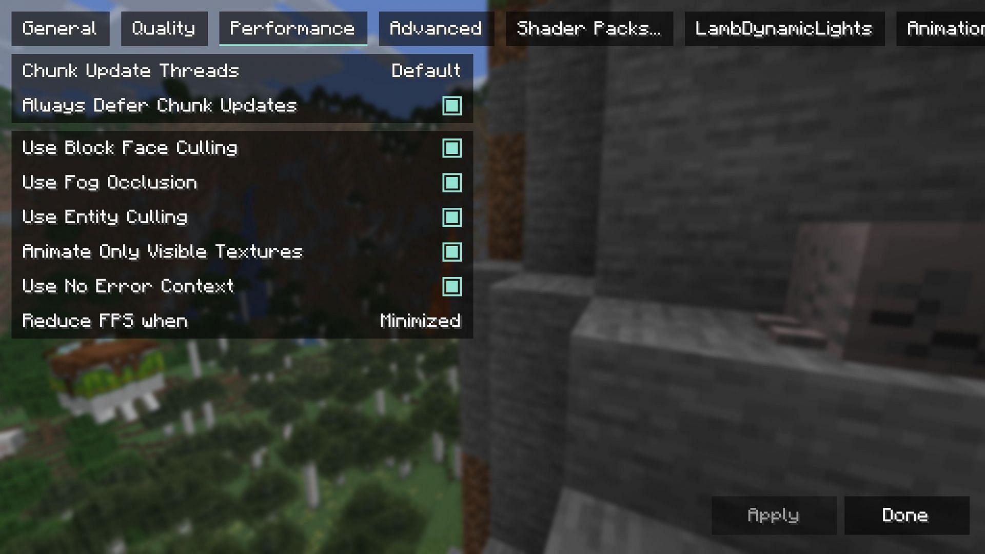 Sodium mod drastically improves the game's performance (Image via Sportskeeda Gaming || Mojang Studios)